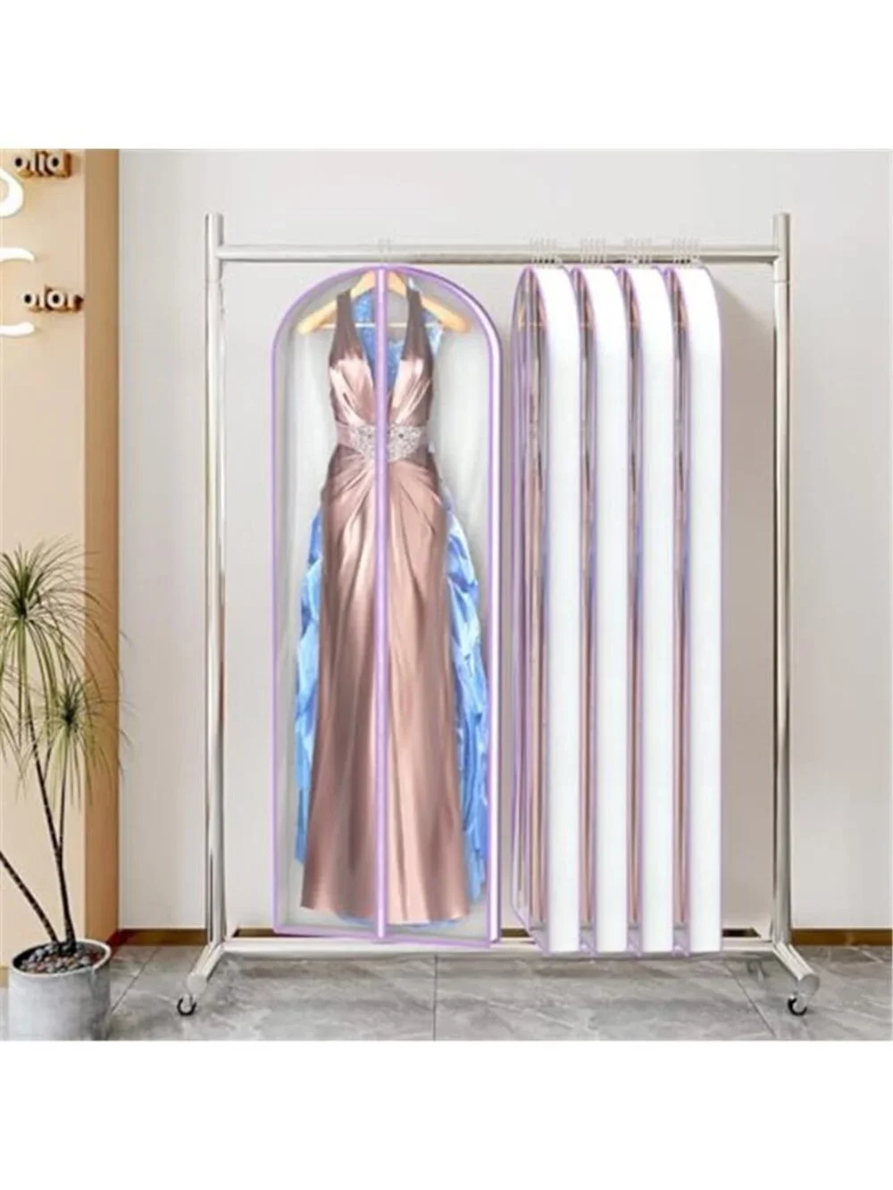 Clear Garment Bags Long Dress Storage Zipper Closet Hanging Clothes Cover